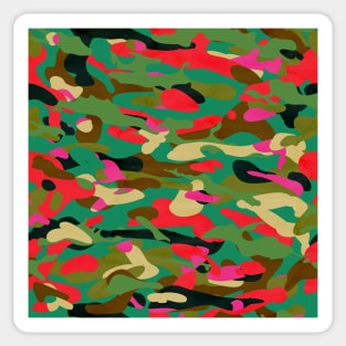 Red, green and black Camouflage Sticker